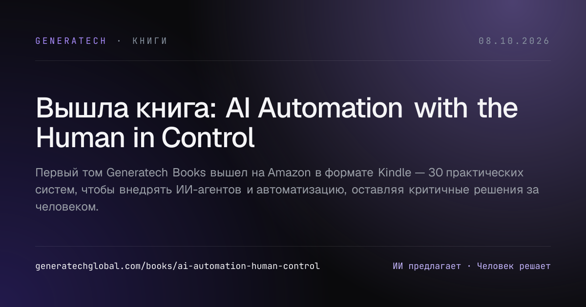 Вышла книга: AI Automation with the Human in Control