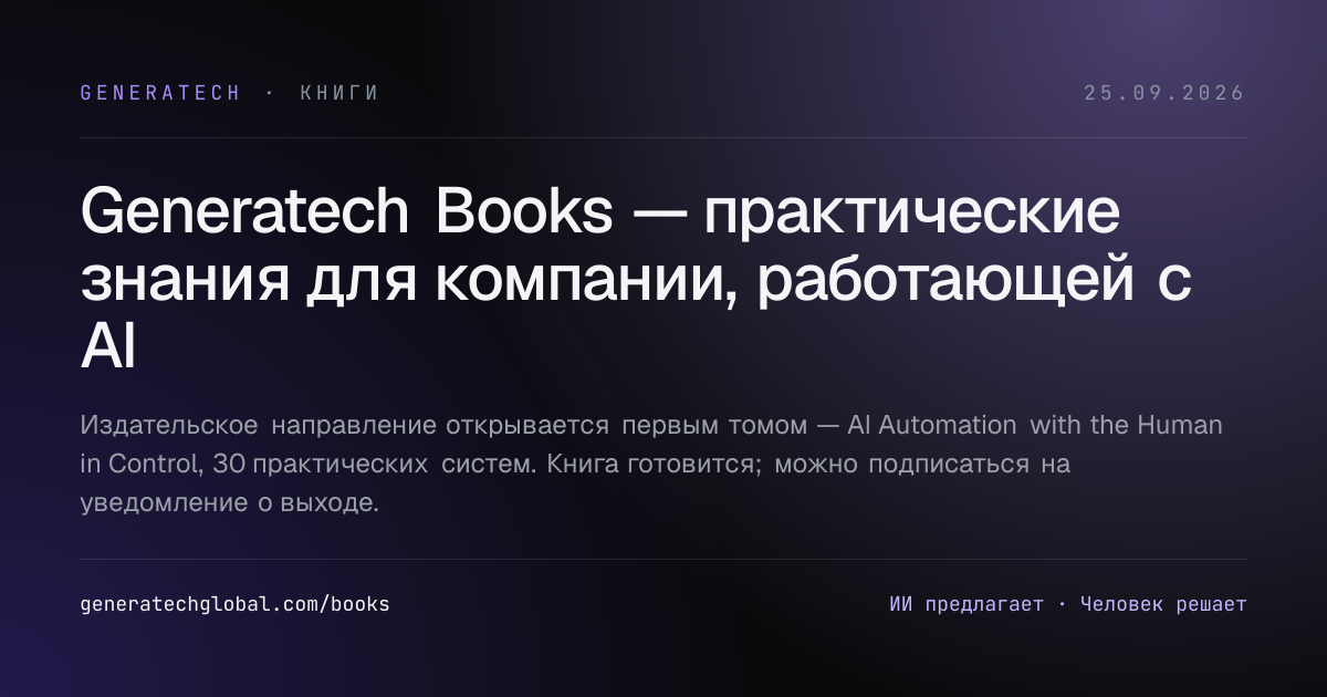 Generatech Books — практические знания для компании, работающей с AI